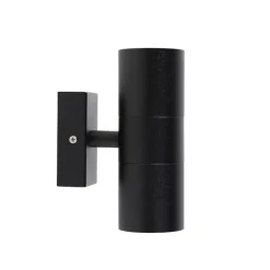 QAZQA Gartenbeleuchtung|Badezimmerlampen*Smarte Außenwandleuchte schwarz IP44 inkl. 2 WiFi GU10 - Duo