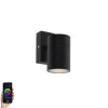 QAZQA Badezimmerlampen|Smarte Außenbeleuchtung*Smarte Außenwandleuchte schwarz inkl. WiFi GU10 IP44 - Solo