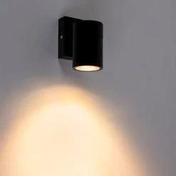 QAZQA Badezimmerlampen|Smarte Außenbeleuchtung*Smarte Außenwandleuchte schwarz inkl. WiFi GU10 IP44 - Solo