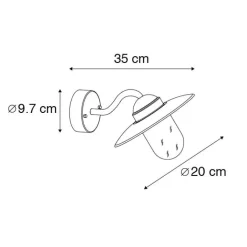 QAZQA Smarte Außenbeleuchtung|Außenwandleuchten*Smarte Außenwandleuchte Zink IP44 inkl. WLAN A60 - München
