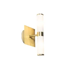 QAZQA Badezimmerlampen|Wandleuchten*Smarte Badezimmer-Wandleuchte Gold IP44 2-flammig inkl. 2 Wifi G9 - Bath