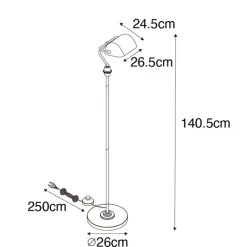 QAZQA Stehlampen|Wohnzimmerlampen*Smarte Banker Stehleuchte Bronze mit grünem Glas inkl. WiFi A60