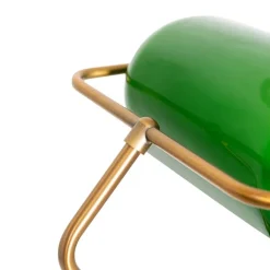 QAZQA Stehlampen|Wohnzimmerlampen*Smarte Banker Stehleuchte Bronze mit grünem Glas inkl. WiFi A60