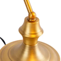 QAZQA Tischlampen|Wohnzimmerlampen*Smarte Bankerlampe Bronze mit bernsteinfarbenem Glas inkl. WiFi A60 - Banker