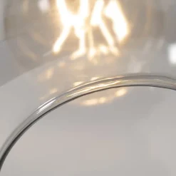 QAZQA Schlafzimmerlampen|Küchenlampen*Smarte Bogen Stehlampe Schwarz mit Gold und Rauchglas inkl. WiFi G95 - Zuzanna