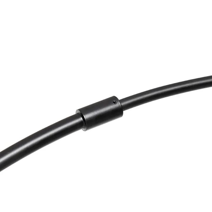 QAZQA Schlafzimmerlampen|Küchenlampen*Smarte Bogen Stehlampe Schwarz mit Gold und Rauchglas inkl. WiFi G95 - Zuzanna