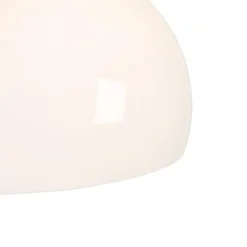 QAZQA Smarte Stehlampen|Bogenlampen*Smarte Bogenlampe aus Messing mit weißem Schirm inkl. WLAN A60 - Arc Basic