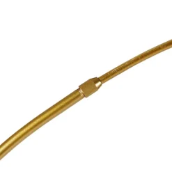 QAZQA Smarte Stehlampen|Bogenlampen*Smarte Bogenlampe aus Messing mit weißem Schirm inkl. WLAN A60 - Arc Basic