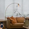 QAZQA Bogenlampen|Stehlampen*Smarte Bogenlampe Messing mit Klarglas inkl. WiFi G95 - Arc
