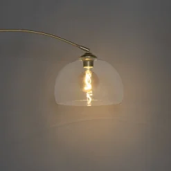 QAZQA Bogenlampen|Stehlampen*Smarte Bogenlampe Messing mit Klarglas inkl. WiFi G95 - Arc
