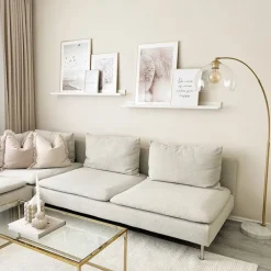 QAZQA Bogenlampen|Stehlampen*Smarte Bogenlampe Messing mit Klarglas inkl. WiFi G95 - Arc