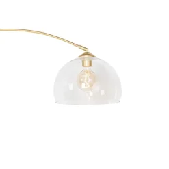 QAZQA Bogenlampen|Stehlampen*Smarte Bogenlampe Messing mit Klarglas inkl. WiFi G95 - Arc