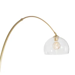 QAZQA Bogenlampen|Stehlampen*Smarte Bogenlampe Messing mit Klarglas inkl. WiFi G95 - Arc