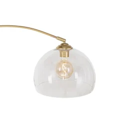 QAZQA Bogenlampen|Stehlampen*Smarte Bogenlampe Messing mit Klarglas inkl. WiFi G95 - Arc