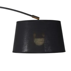 QAZQA Smarte Stehlampen|Bogenlampen*Smarte Bogenlampe schwarz mit Gold inkl. Wifi A60 - Arc Basic