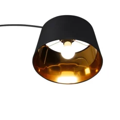 QAZQA Smarte Stehlampen|Bogenlampen*Smarte Bogenlampe schwarz mit Gold inkl. Wifi A60 - Arc Basic