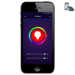 QAZQA Smarte Stehlampen|Bogenlampen*Smarte Bogenlampe Stahl mit weißem Stoffschirm inkl. Wifi A60 - Arc Basic