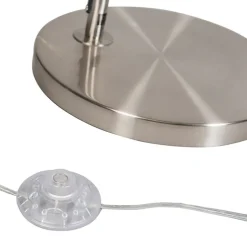 QAZQA Smarte Stehlampen|Bogenlampen*Smarte Bogenlampe Stahl mit weißem Stoffschirm inkl. Wifi A60 - Arc Basic