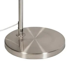 QAZQA Smarte Stehlampen|Bogenlampen*Smarte Bogenlampe Stahl mit weißem Stoffschirm inkl. Wifi A60 - Arc Basic
