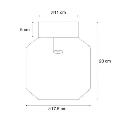QAZQA Smarte Deckenleuchten|Deckenleuchten*Smarte Deckenleuchte aus Messing mit Rauchglas inkl. WLAN A60 - Stiklo