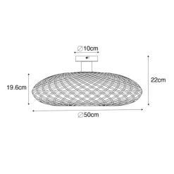 Kinder QAZQA Kinderzimmerlampen|Deckenleuchten*Smarte Deckenleuchte Bambus 50 cm inkl. Wifi G95 - Ostrava