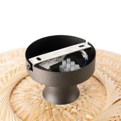 Kinder QAZQA Kinderzimmerlampen|Deckenleuchten*Smarte Deckenleuchte Bambus 50 cm inkl. Wifi G95 - Ostrava