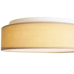 QAZQA Led-Deckenleuchten|Deckenleuchten*Smarte Deckenleuchte Beige 35cm inkl. LED und Fernbedienung - Flat Drum