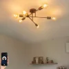 QAZQA Deckenleuchten|Wohnzimmerlampen*Smarte Deckenleuchte Dunkelbronze 6-flammig inkl. 6 Wifi G95 - Sydney