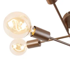 QAZQA Deckenleuchten|Wohnzimmerlampen*Smarte Deckenleuchte Dunkelbronze 6-flammig inkl. 6 Wifi G95 - Sydney