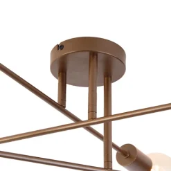 QAZQA Deckenleuchten|Wohnzimmerlampen*Smarte Deckenleuchte Dunkelbronze 6-flammig inkl. 6 Wifi G95 - Sydney