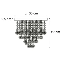 QAZQA Smarte Deckenleuchten|Deckenleuchten*Smarte Deckenleuchte Gold mit Glas inkl. 6 WiFi G9 - Medusa
