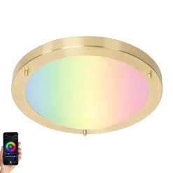 QAZQA Gartenbeleuchtung|Badezimmerlampen*Smarte Deckenleuchte Gold 31 cm IP44 inkl. Wifi A60 - Yuma