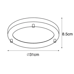 QAZQA Gartenbeleuchtung|Badezimmerlampen*Smarte Deckenleuchte Gold 31 cm IP44 inkl. Wifi A60 - Yuma