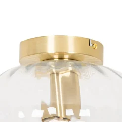 QAZQA Deckenleuchten|Wohnzimmerlampen*Smarte Deckenleuchte Gold mit Glas inkl. Wifi P45 - Ayesha