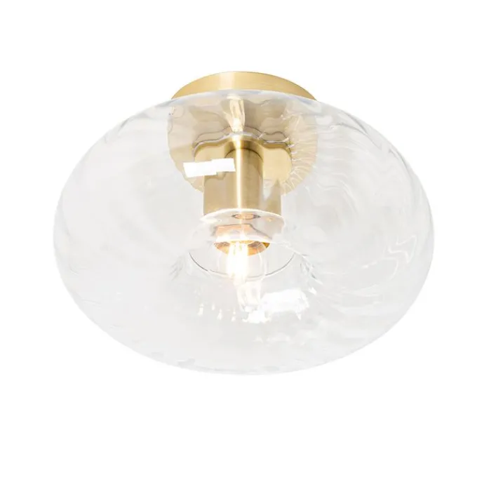 QAZQA Deckenleuchten|Wohnzimmerlampen*Smarte Deckenleuchte Gold mit Glas inkl. Wifi P45 - Ayesha