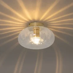 QAZQA Deckenleuchten|Wohnzimmerlampen*Smarte Deckenleuchte Gold mit Glas inkl. Wifi P45 - Ayesha
