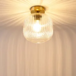 QAZQA Smarte Deckenleuchten|Deckenleuchten*Smarte Deckenleuchte Messing inkl. Wifi A60 - Karel