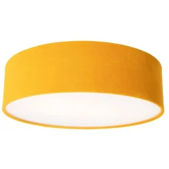 QAZQA Deckenleuchten|Wohnzimmerlampen*Smarte Deckenleuchte Ocker 40cm inkl. 2 Wifi A60 - Drum