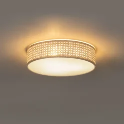 QAZQA Deckenleuchten|Wohnzimmerlampen*Smarte Deckenleuchte Rattan 40 cm 3-flammig inkl. 3 Wifi P45 - Tromma