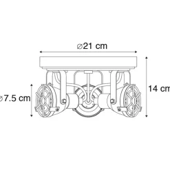 QAZQA Schlafzimmerlampen|Küchenlampen*Smarte Deckenleuchte Rostbraun inkl. 3 WiFi GU10 - Sorra