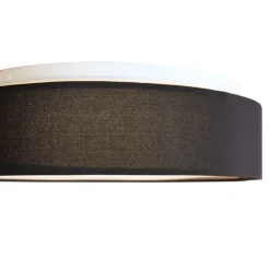 QAZQA Led-Deckenleuchten|Deckenleuchten*Smarte Deckenleuchte schwarz 35cm inkl. LED und Fernbedienung - Flat Drum