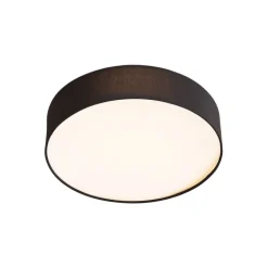 QAZQA Led-Deckenleuchten|Deckenleuchten*Smarte Deckenleuchte schwarz 35cm inkl. LED und Fernbedienung - Flat Drum