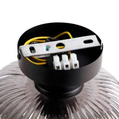 QAZQA Smarte Deckenleuchten|Deckenleuchten*Smarte Deckenleuchte schwarz mit Rauchglas inkl. WLAN A60 - Karel