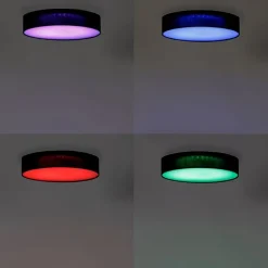 Calex Küchenlampen|Led-Deckenleuchten*Smarte Deckenleuchte schwarz 30cm inkl. LED RGB mit Fernbedienung - Taiko