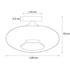 QAZQA Smarte Deckenleuchten|Deckenleuchten*Smarte Deckenleuchte schwarz mit Rauchglas inkl. WLAN P45 - Busa