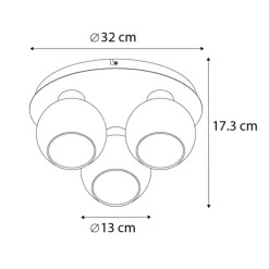 QAZQA Deckenleuchten|Wohnzimmerlampen*Smarte Deckenleuchte Schwarz mit Rauchglas 3-flammig inkl. WiFi A60 - Vidro