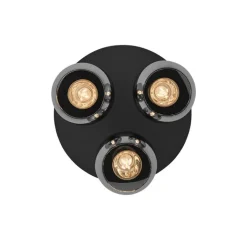 QAZQA Deckenleuchten|Wohnzimmerlampen*Smarte Deckenleuchte Schwarz mit Rauchglas 3-flammig inkl. WiFi A60 - Vidro