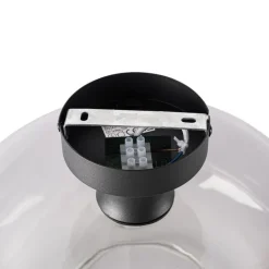 QAZQA Schlafzimmerlampen|Küchenlampen*Smarte Deckenleuchte schwarz mit Rauchglas inkl. WiFi A60 - Bizle