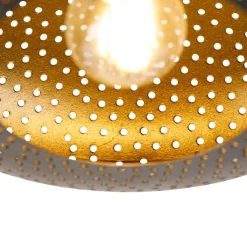 QAZQA Smarte Deckenleuchten|Deckenleuchten*Smarte Deckenleuchte schwarz mit Gold 25 cm inkl. WLAN A60 - Radiance