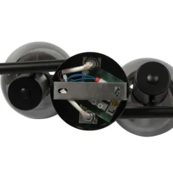 QAZQA Smarte Spots|Smarte Deckenleuchten*Smarte Deckenleuchte schwarz mit Rauchglas inkl. 4 WiFi P45 - Vidro